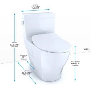 Outlet ✨ TOTO Legato® 1.28 gpf Elongated One Piece Toilet in Cotton ✨ 5 Outlet ✨ TOTO Legato® 1.28 gpf Elongated One Piece Toilet in Cotton ✨ - Image 5