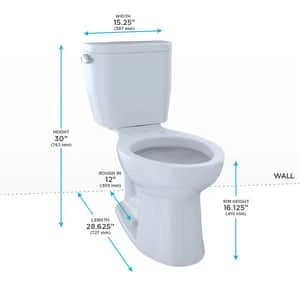 Deals 😉 TOTO Entrada™ 1.28 gpf Elongated Floor Mount Two Piece Toilet in Cotton ❤️ 6 Deals 😉 TOTO Entrada™ 1.28 gpf Elongated Floor Mount Two Piece Toilet in Cotton ❤️ - Image 6