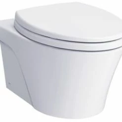 Outlet 🧨 TOTO Washlet® 1.28 gpf Elongated Wall Mount One Piece Toilet Bowl in Cotton ⌛