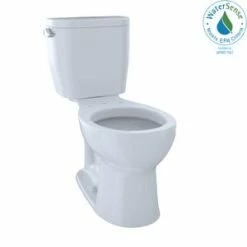 Budget 🔔 TOTO Entrada™ 1.28 gpf Round Two Piece Toilet in Cotton 🧨
