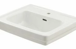 Brand new 🎁 TOTO Promenade® 24 x 19 in. 1-Hole 1-Bowl Vitreous China Self-Rimming and Pedestal Rectangular Lavatory Sink in Cotton 💯