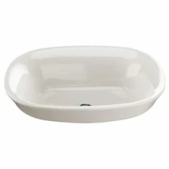 Best Sale 👍 TOTO Maris® 19-1/2 x 15-5/32 in. 1-Bowl Semi Recessed Vitreous China Oval Lavatory Sink with Center Drain in Colonial White 😀