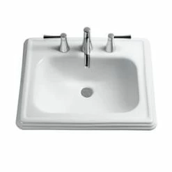 Brand new 🧨 TOTO Promenade® 22-1/2 x 18-3/4 in. 3 Hole 1-Bowl Self-rimming Vitreous China Rectangular Bathroom Sink in Cotton White 🔥